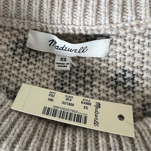 MADEWELL Leopard Dot Wool Blend Pullover Sweater Flare Sleeve Size XS NWT - Picture 11 of 14